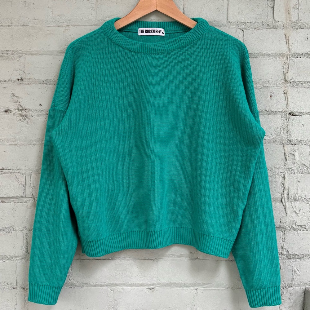 Vintage Green Crew Neck Sweater